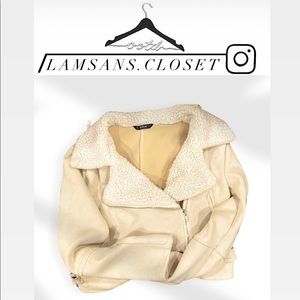 Cream FUR COLLAR Winter Jacket